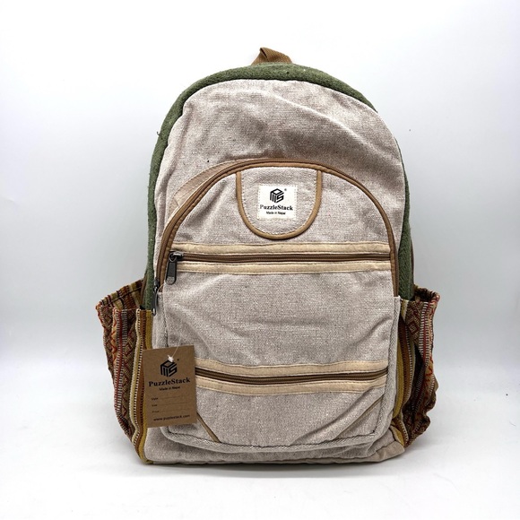 Handmade Hemp Cotton Multi-pocket Backpack - Picture 10 of 10